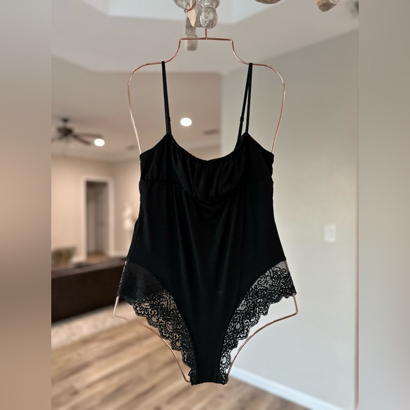 🆕 Free People X Only Hearts So Fine with Lace Jojo Bodysuit in Black / Medium - Picture 2 of 13
